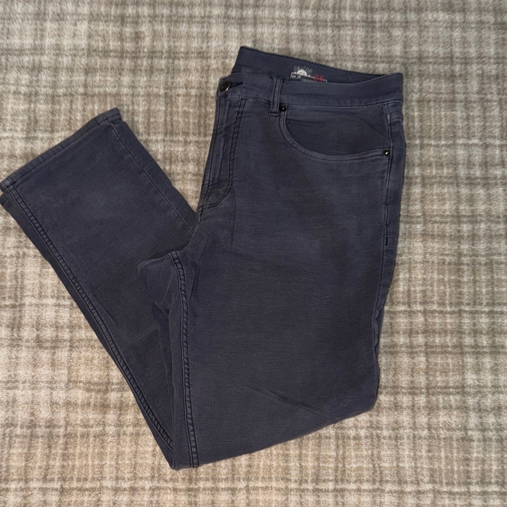 Faherty Men's Dark Gray 5 Pocket French Terry Pant